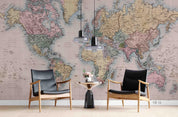 3D World Map Pattern Wall Mural Wallpaper WJ 5193- Jess Art Decoration