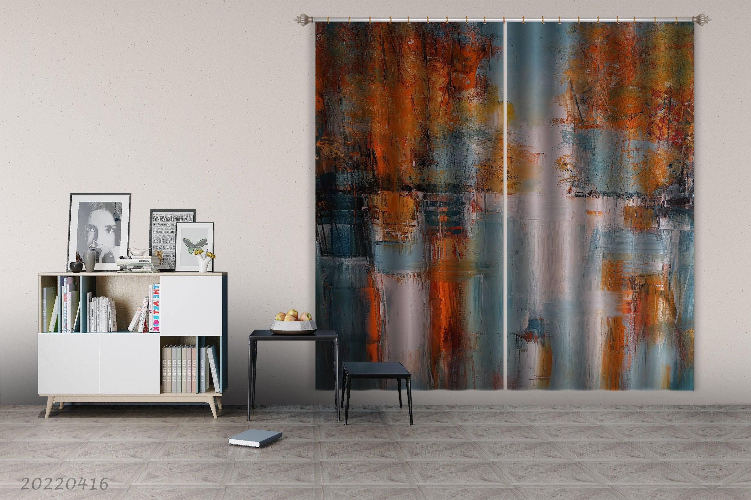 3D Woods Landscape Oil Painting Curtains and Drapes GD 4589- Jess Art Decoration