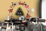 3D Yellow Eye Icon Wall Mural Wallpaper 38- Jess Art Decoration