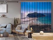 3D Blue Sky Sea Nature Landscape Curtains and Drapes LQH 157- Jess Art Decoration