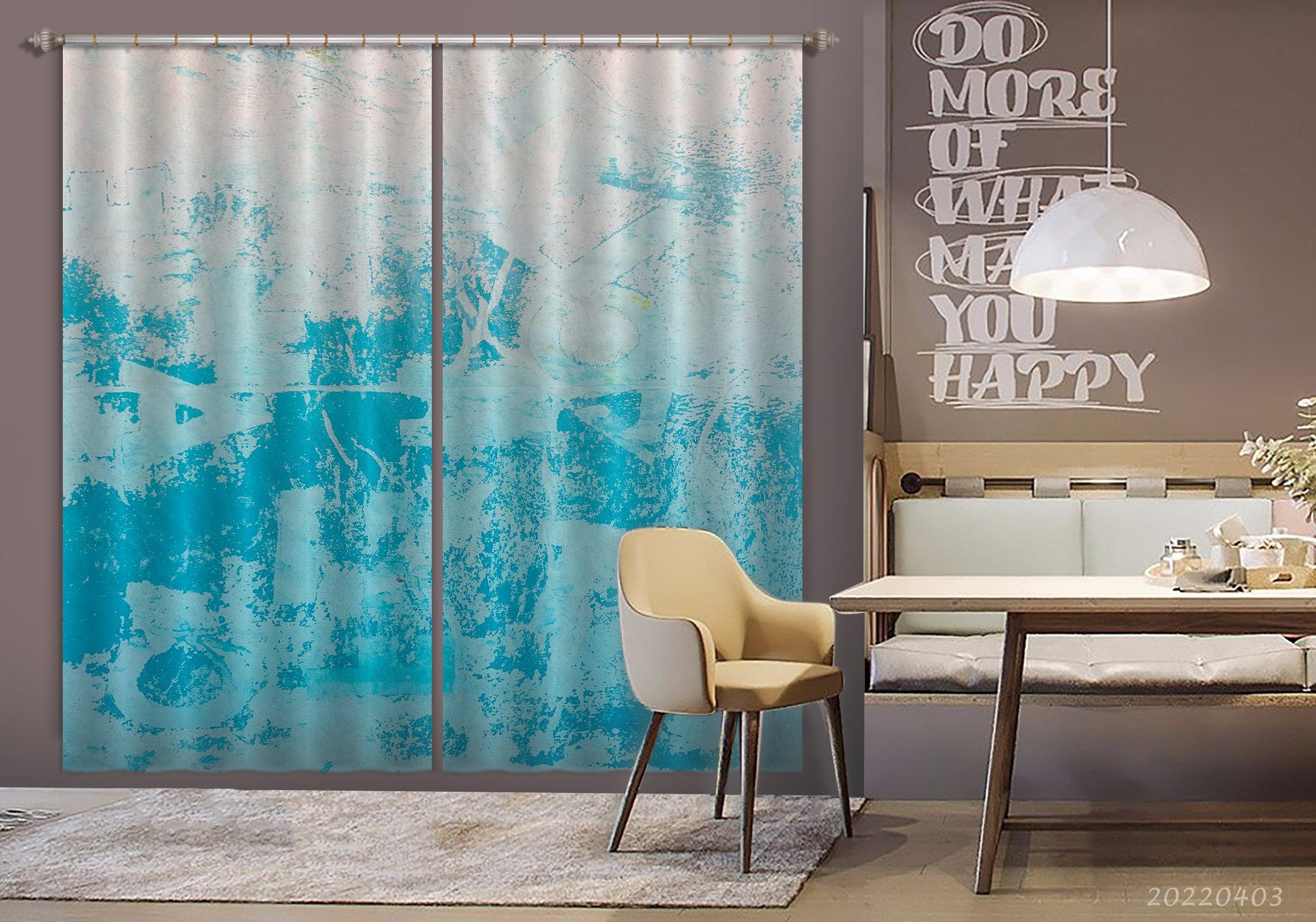 3D Abstract Blue Texture Pattern Curtains and Drapes GD 3401- Jess Art Decoration