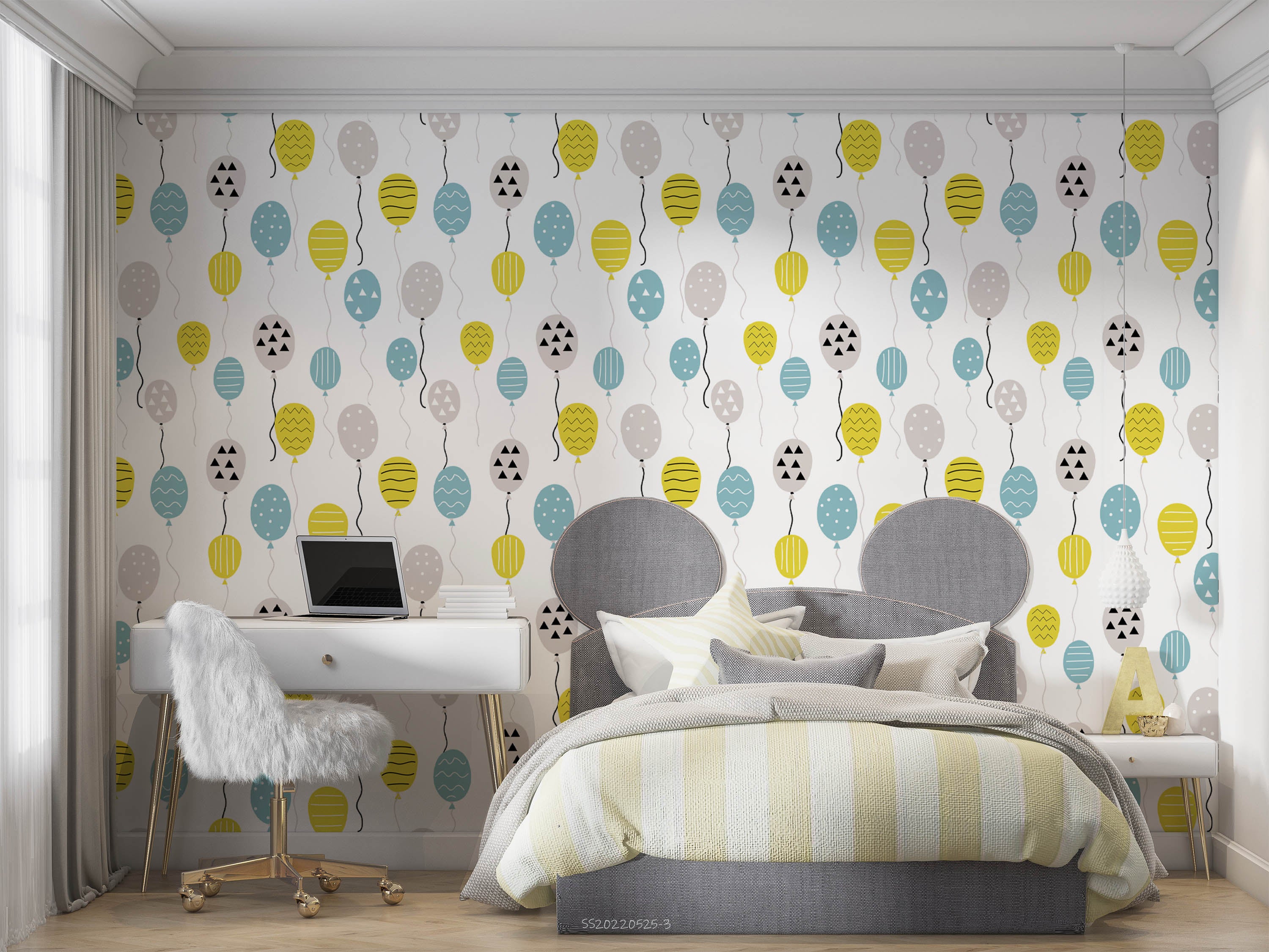 3D Colorful Balloons White Background Wall Mural Wallpaper GD 363- Jess Art Decoration