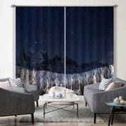 3D Landscape Mountain Forest Stars Sky Night Curtains and Drapes GD 4317- Jess Art Decoration