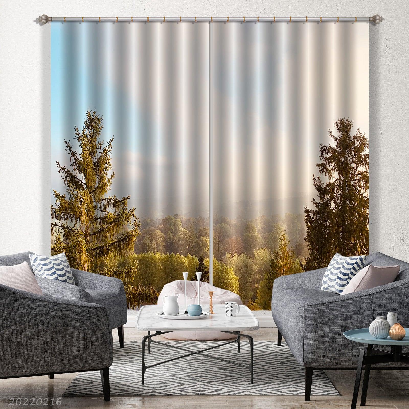 3D Woods Metasequoia White Mist Curtains and Drapes GD 2047- Jess Art Decoration