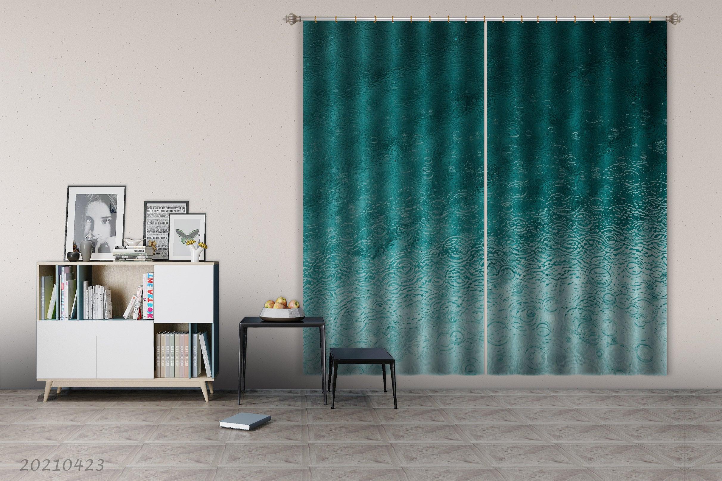 3D Abstract Blue Texture Pattern Curtains and Drapes GD 1315- Jess Art Decoration