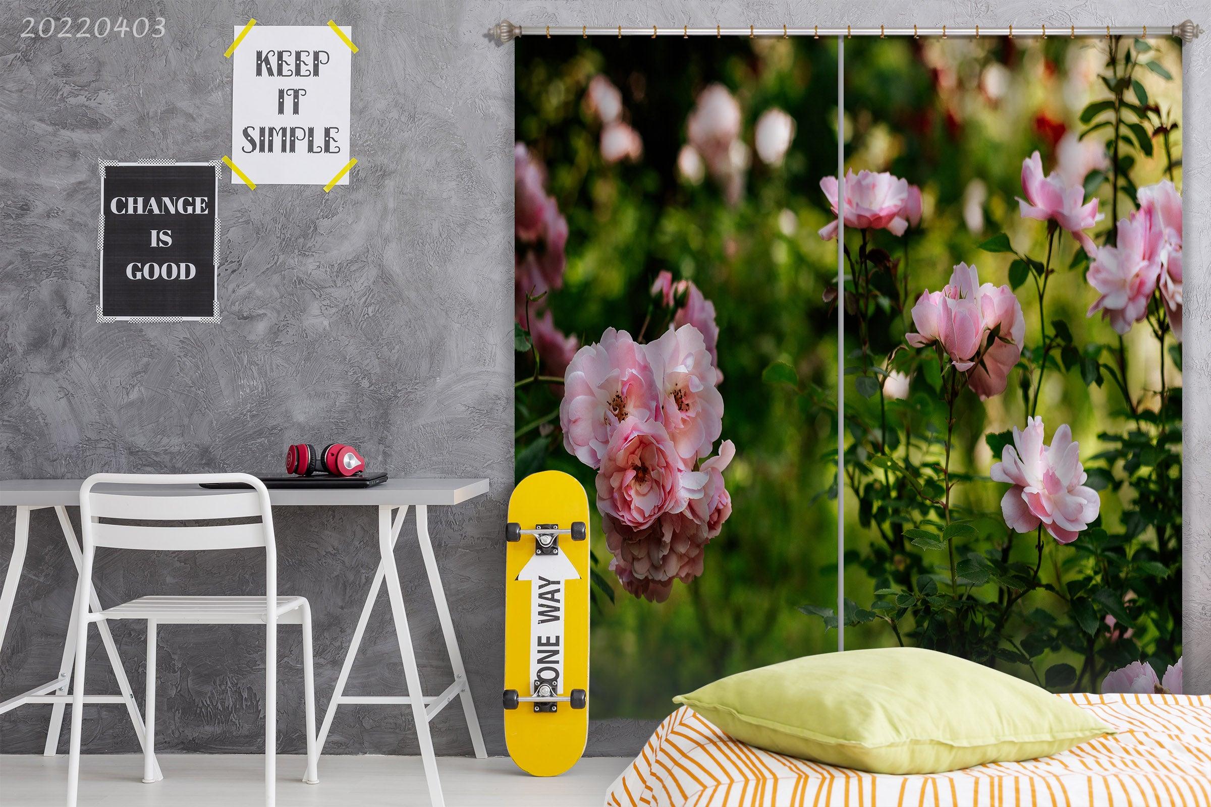 3D Field Pink Flower Scenery Curtains and Drapes GD 3256- Jess Art Decoration