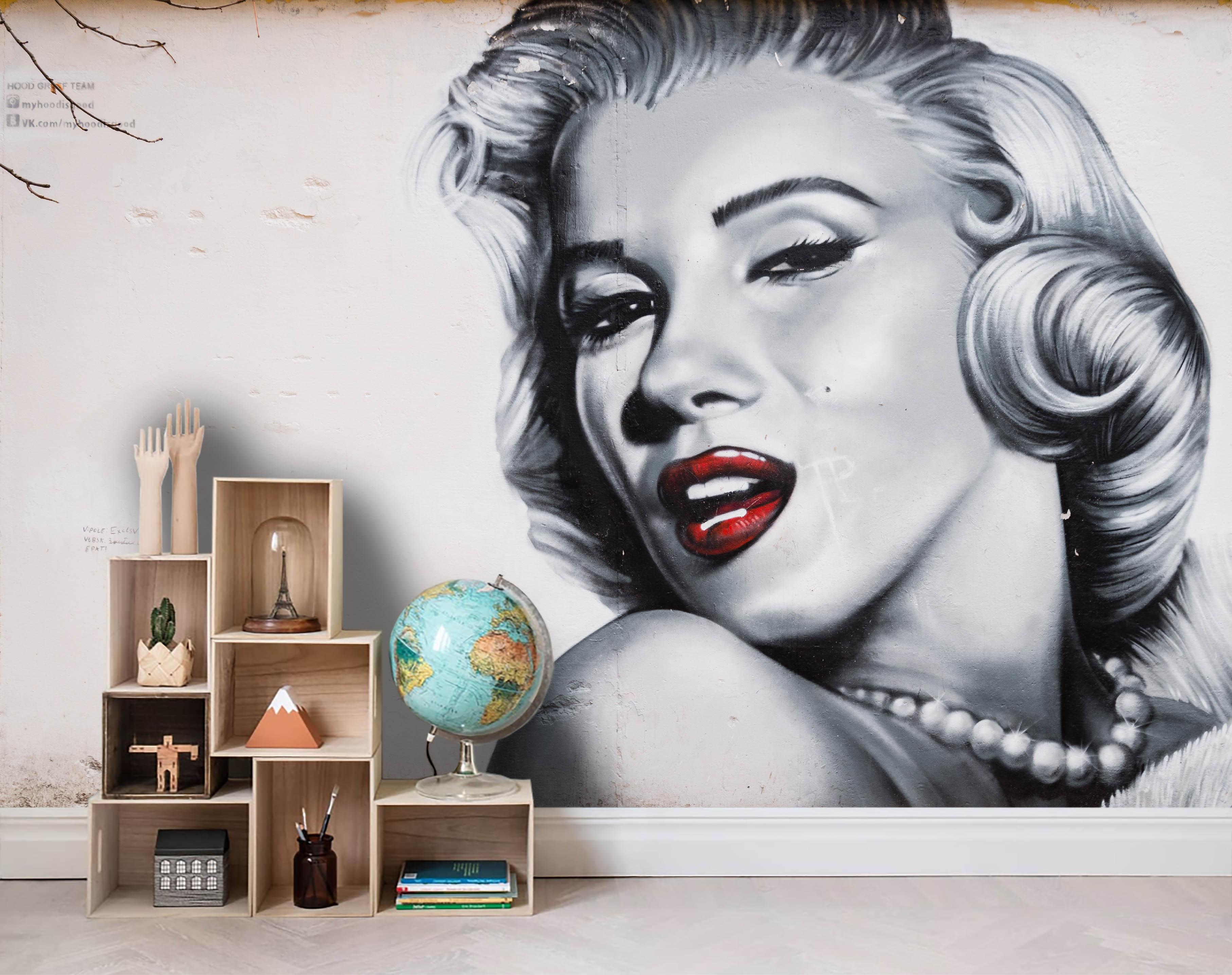 3D Freehand Marilyn Monroe Wall Mural Wallpaper 15- Jess Art Decoration