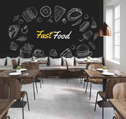 3D Fast Food Restaurant Background Wall Mural Wallpaper LQH 60- Jess Art Decoration