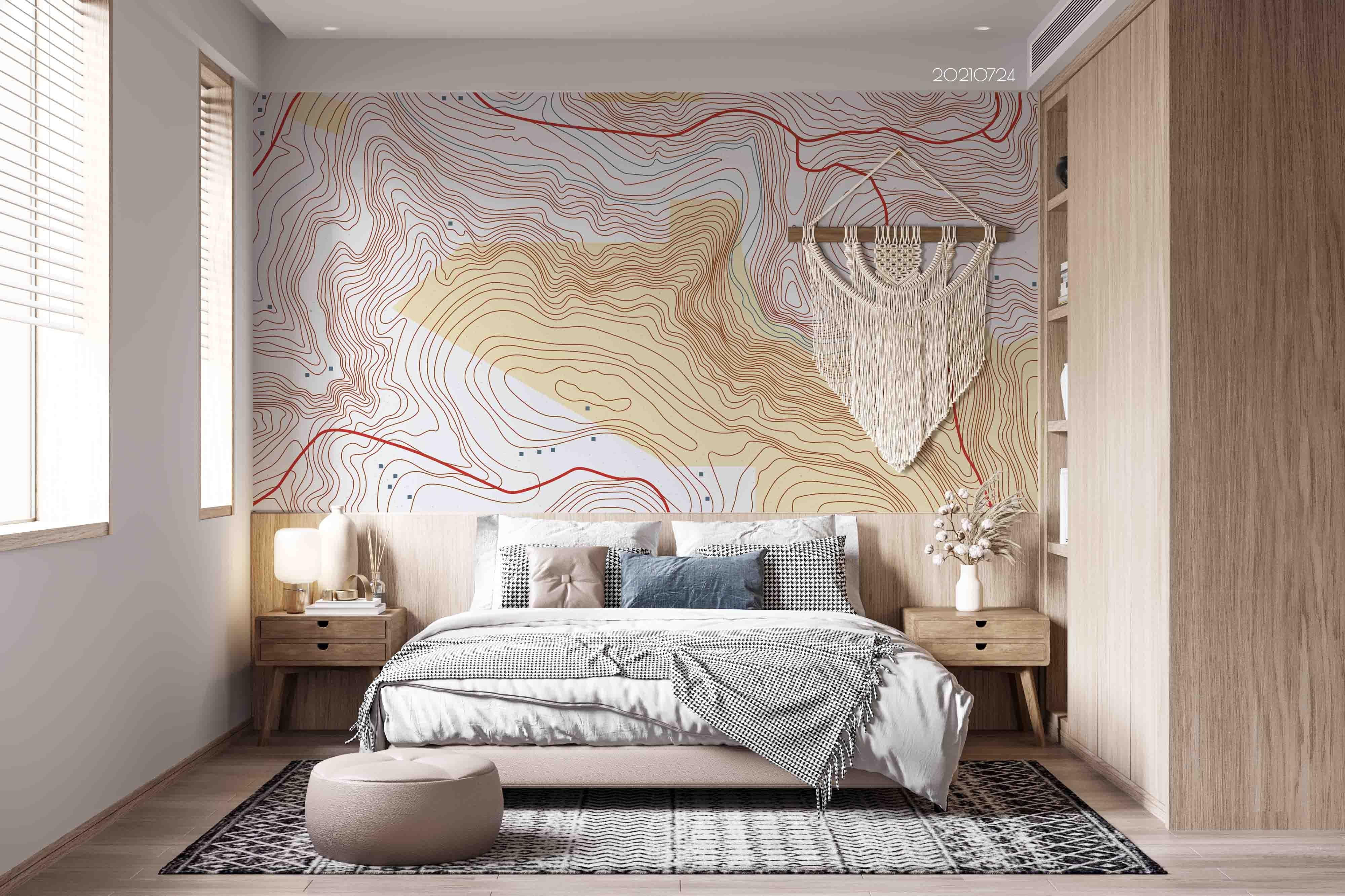 3D Topographic Map Interesting Wall Mural Wallpaper SWW3641- Jess Art Decoration