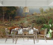 3D Forest Mountain Elk Wall Mural Wallpaper sww  50- Jess Art Decoration