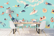 3D swimming pool games wall mural wallpaper 75- Jess Art Decoration