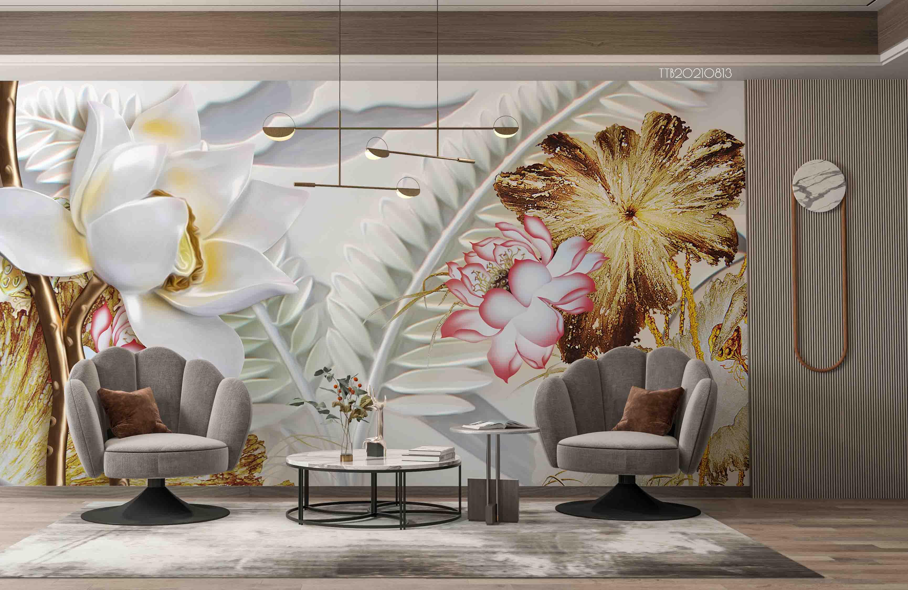 3D Chinese Style Stereo Relief Floral Wall Mural Wallpaper 5128- Jess Art Decoration