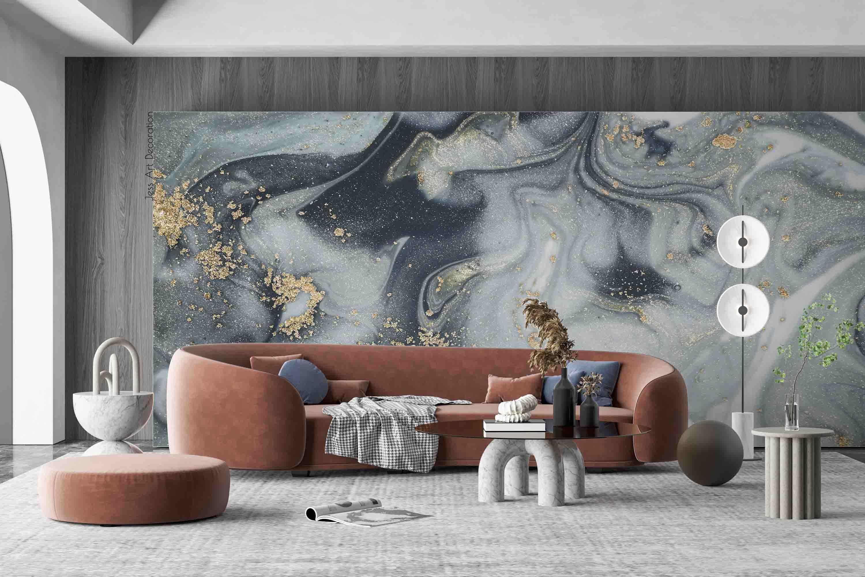 3D Grey Gilting Marble Texture Wall Mural Wallpaper GD 2856- Jess Art Decoration