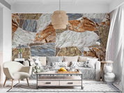 3D Mixed Stone Texture mixed natural stone texture wall mural wallpaper for dining room - view 4
