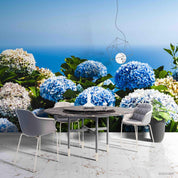 3D Blue Sky Hydrangea Floral Wall Mural Wallpaper 23 LQH- Jess Art Decoration