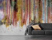 Abstract Graffiti Vertical Stripes Wallpaper urban graffiti wall mural for teen room, studio or feature wall - view 4