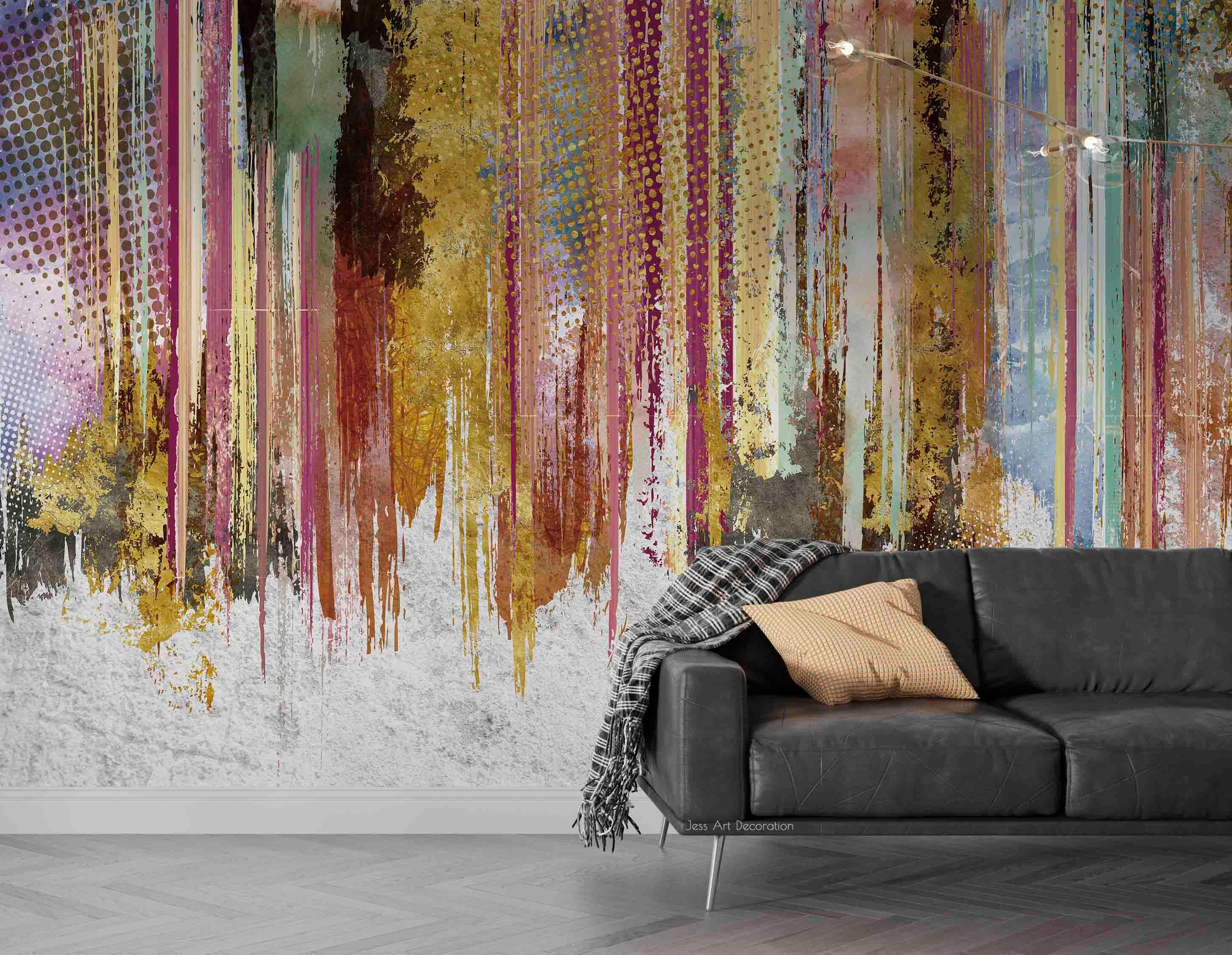 Abstract Graffiti Vertical Stripes Wallpaper urban graffiti wall mural for teen room, studio or feature wall - view 4