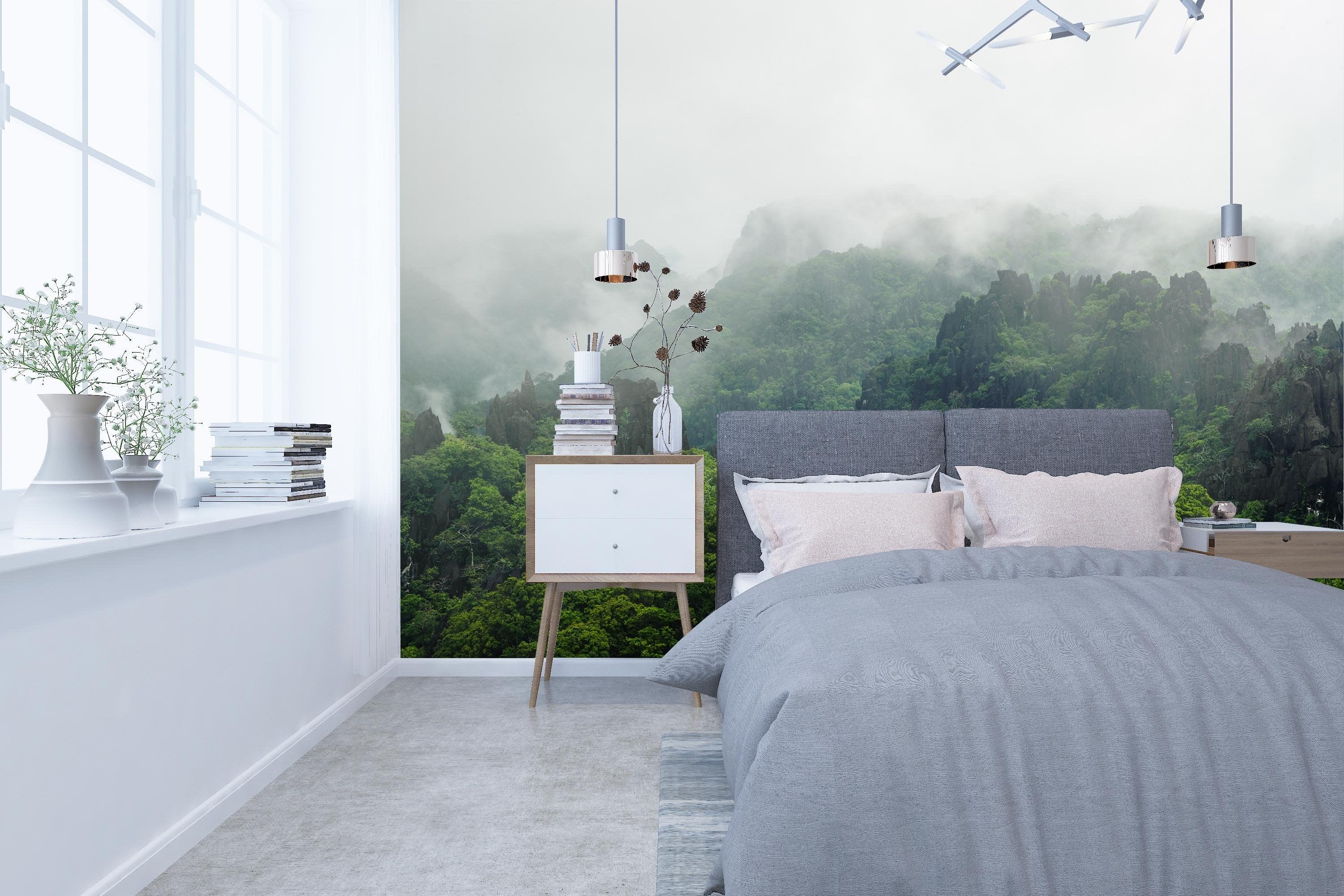 3D Mountain Forest 41 Wall Murals