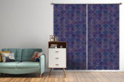 3D Deep Purple Scale Shape Curtains and Drapes LQH A844- Jess Art Decoration