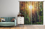 3D Sunshine Green Forest Curtains and Drapes LQH A692- Jess Art Decoration
