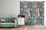 3D Hand drawing Pink Flowers  Lilies Curtains and Drapes 186- Jess Art Decoration