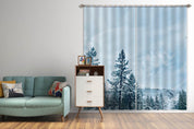 3D Snow Forest Pine Sky Curtains and Drapes LQH A776- Jess Art Decoration