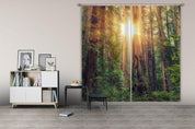 3D Sunshine Green Forest Curtains and Drapes LQH A692- Jess Art Decoration