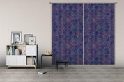 3D Deep Purple Scale Shape Curtains and Drapes LQH A844- Jess Art Decoration