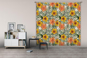 3D Hand drawing Yellow Red Flowers Curtains and Drapes 170- Jess Art Decoration