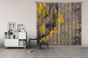 3D Yellow Wood Curtains and Drapes LQH A685- Jess Art Decoration