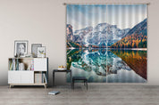 3D Snow Mountain Lake Forest Curtains and Drapes LQH A759- Jess Art Decoration