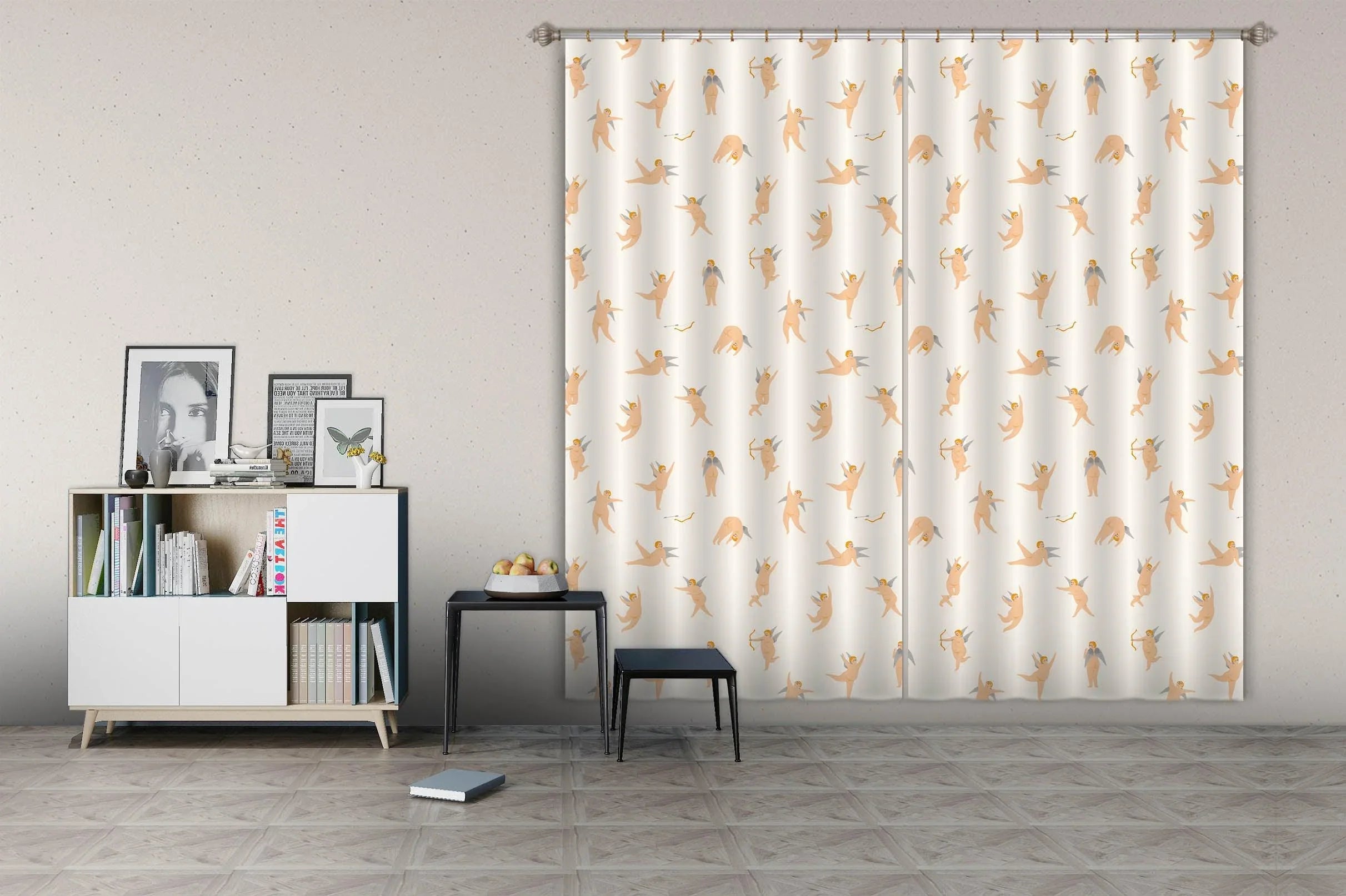 3D Lovely Angell Pattern Curtains and Drapes 150- Jess Art Decoration