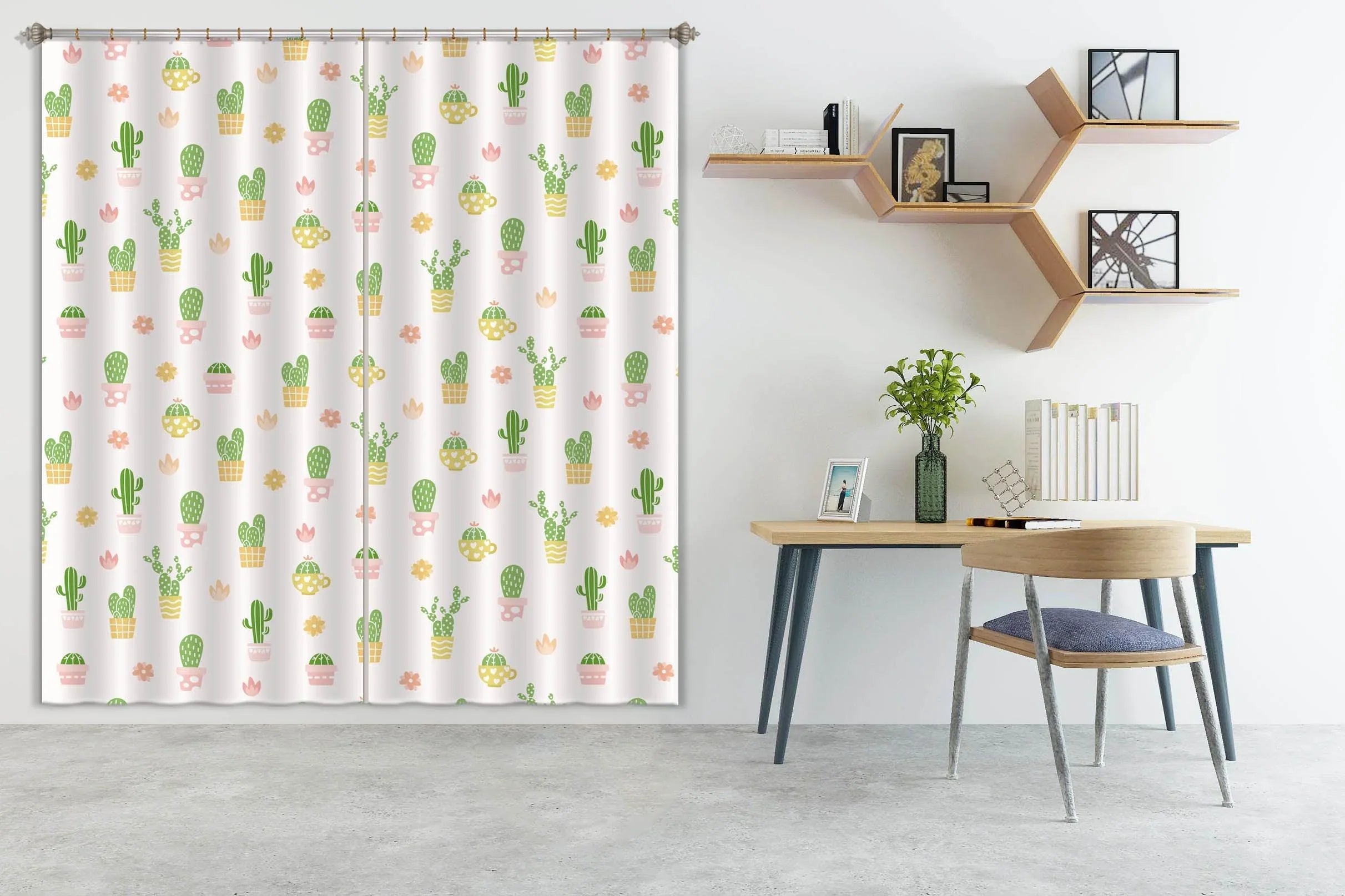 3D Cartoon Cactus Cactus Curtains and Drapes LQH A811- Jess Art Decoration