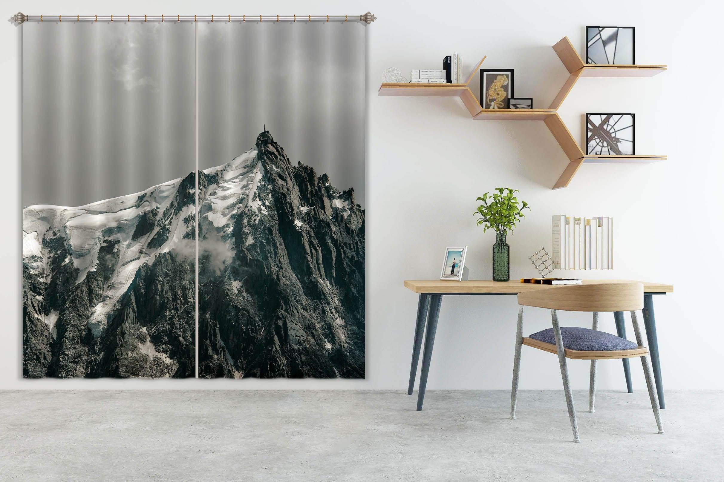 3D Snow Mountain Sky Scenery Curtains and Drapes LQH A747- Jess Art Decoration