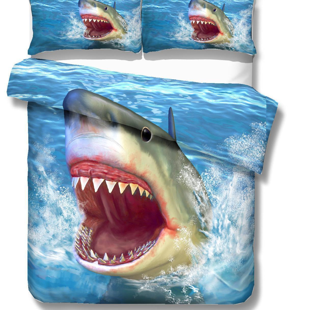 3D Animals Shark Quilt Cover Set Bedding Set Pillowcases 50- Jess Art Decoration