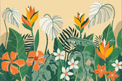 3D Hand-painted Plant Floral Orange Wall Mural Wallpaper SWW1104- Jess Art Decoration