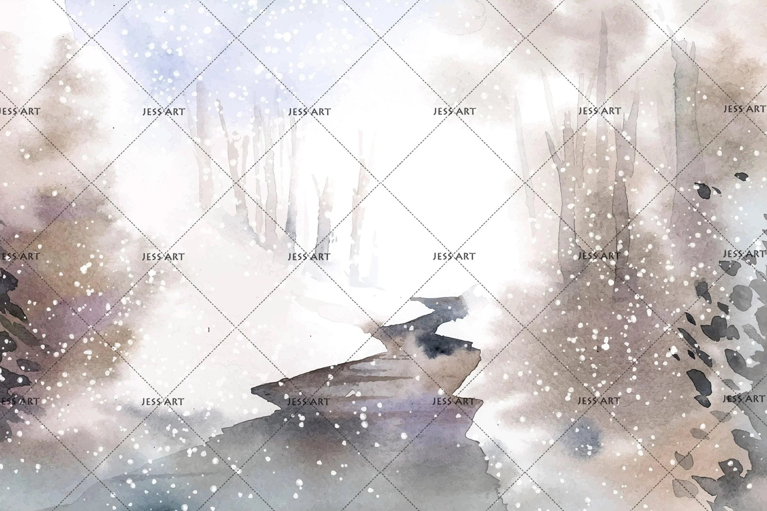 3D Snow Forest Scenery Wall Mural Wallpaper 65- Jess Art Decoration
