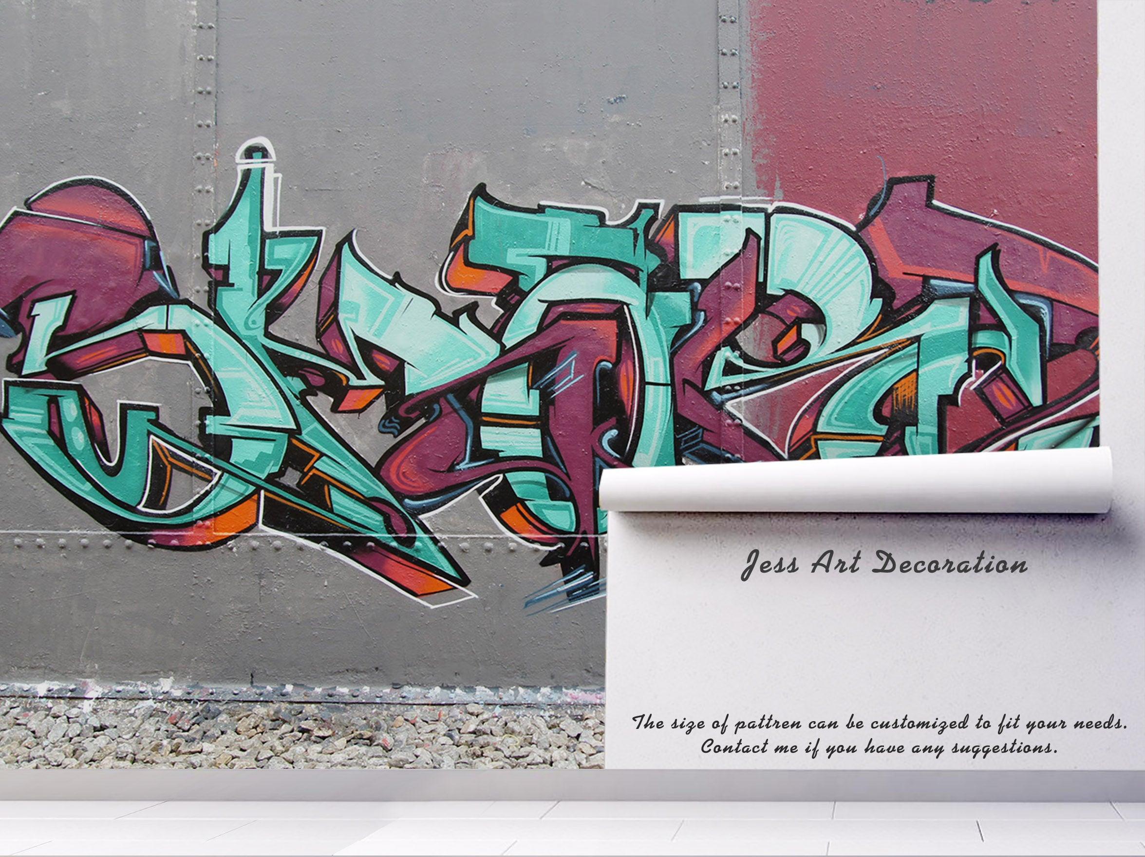 3D Abstract Alphabet Graffiti Wall Mural Wallpaper 292- Jess Art Decoration