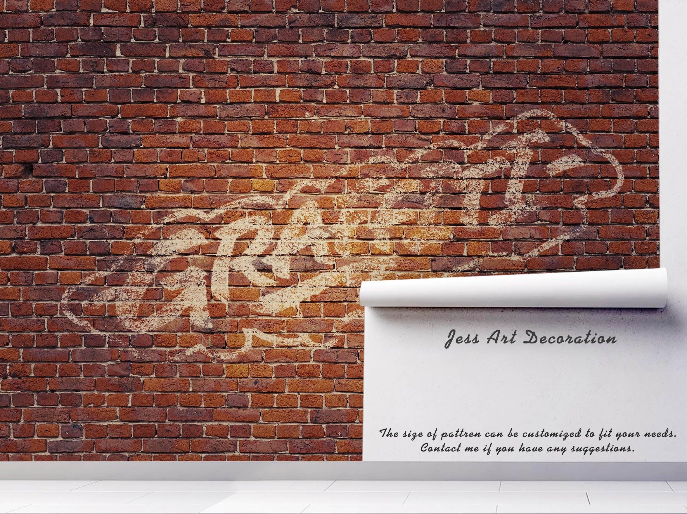 3D Dark Red Brick Graffiti Wall Mural Wallpaper 15- Jess Art Decoration