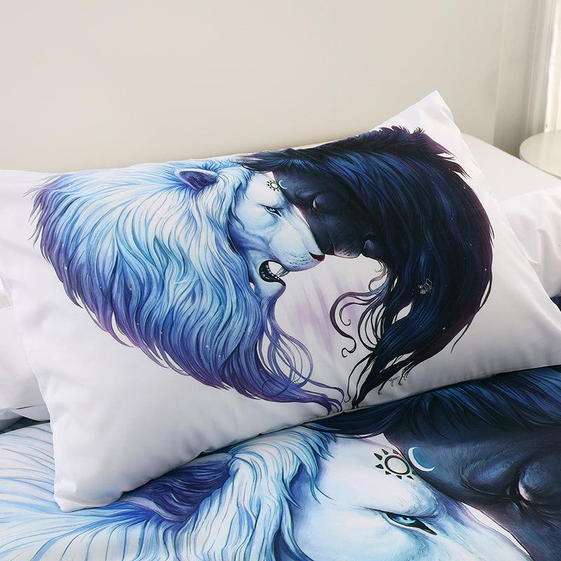 3D Lion Tai Chi Quilt Cover Set Bedding Set Pillowcases 101- Jess Art Decoration