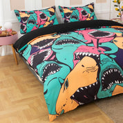 3D Hand Drawn Animal Shark Color Quilt Cover Set Bedding Set Duvet Cover Pillowcases 48- Jess Art Decoration
