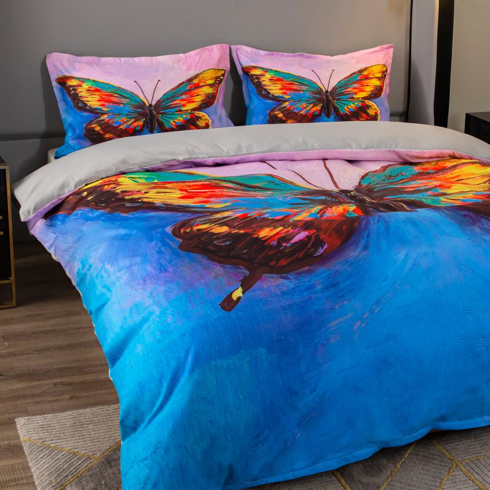 3D Hand Drawn Colored Animal Butterfly Quilt Cover Set Bedding Set Duvet Cover Pillowcases 55- Jess Art Decoration