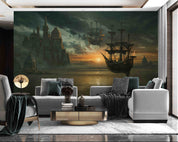 3D Fantasy Airship Landscape Wall Mural Wallpaper GD 400- Jess Art Decoration