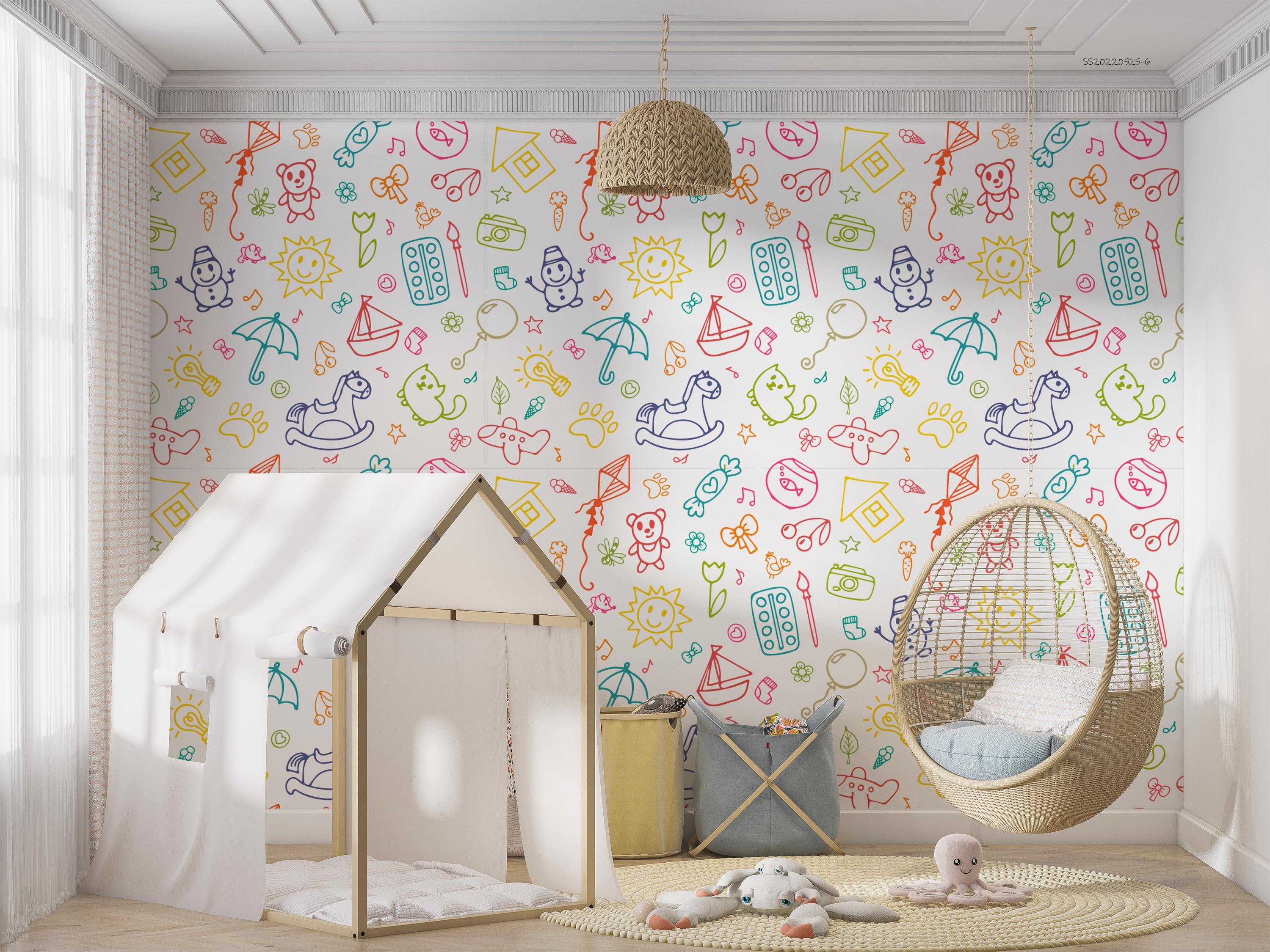 3D Graffiti Kids Drawing Background Wall Mural Wallpaper GD 1279- Jess Art Decoration