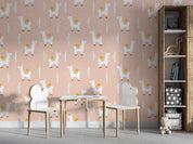 3D Cartoon Cute Alpaca Cactus Wall Mural Wallpaper GD 711- Jess Art Decoration