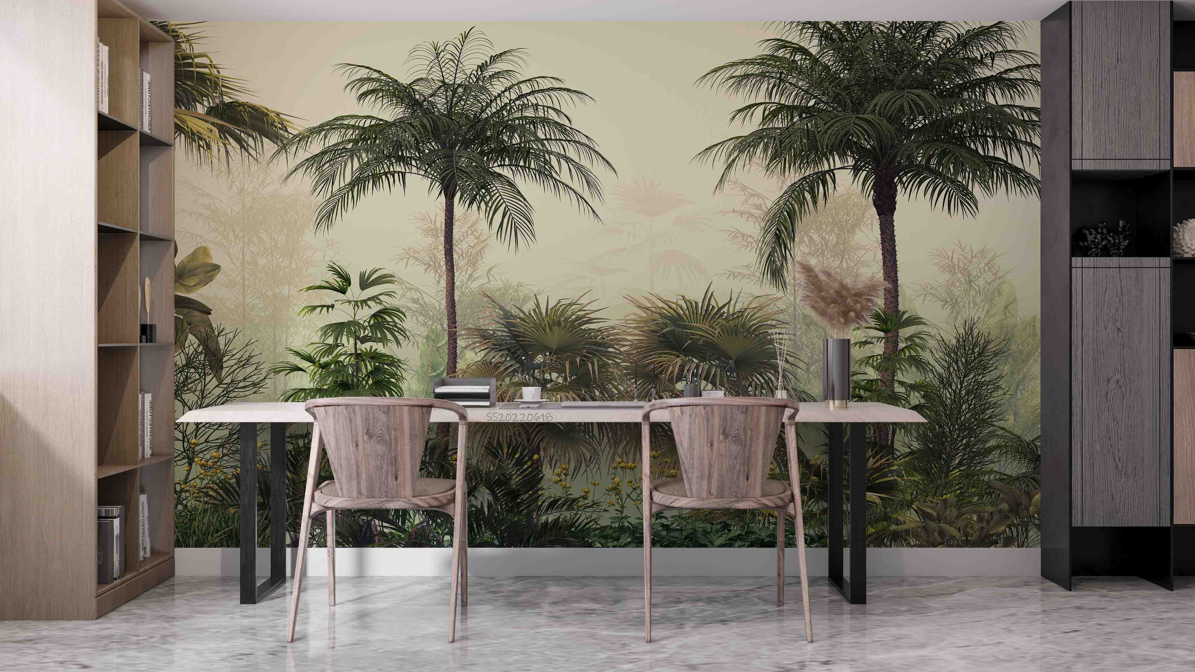 3D Tropical Jungle Plant Palm Tree Leaves Wall Mural Wallpaper GD 798- Jess Art Decoration