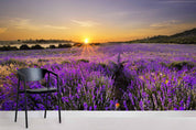 3D Sunrise Purple Fields Wall Mural Wallpaper 8- Jess Art Decoration