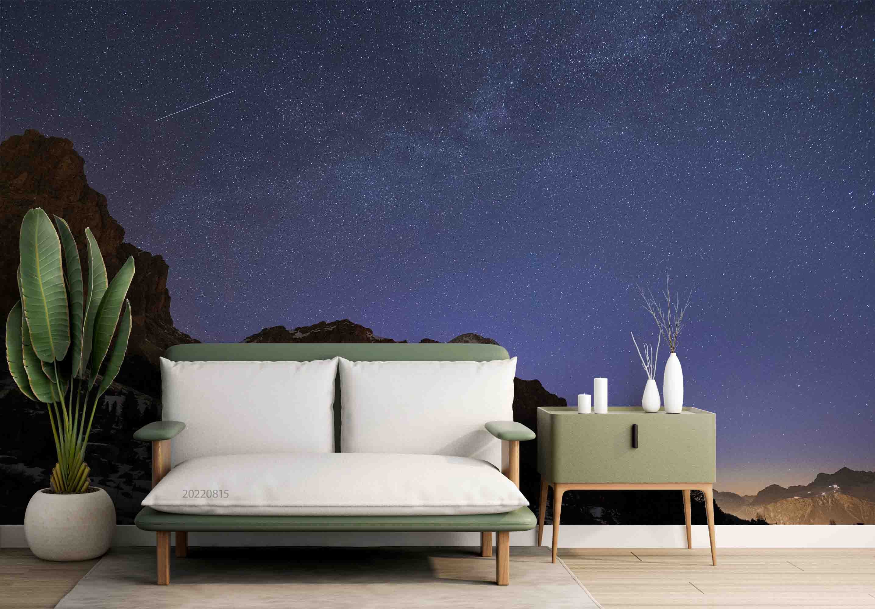 3D Night Mountain Starry Sky Landscape Wall Mural Wallpaper GD 2857- Jess Art Decoration