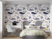 3D Cartoon Whale Shark Ocean Wall Mural Wallpaper GD 1212- Jess Art Decoration