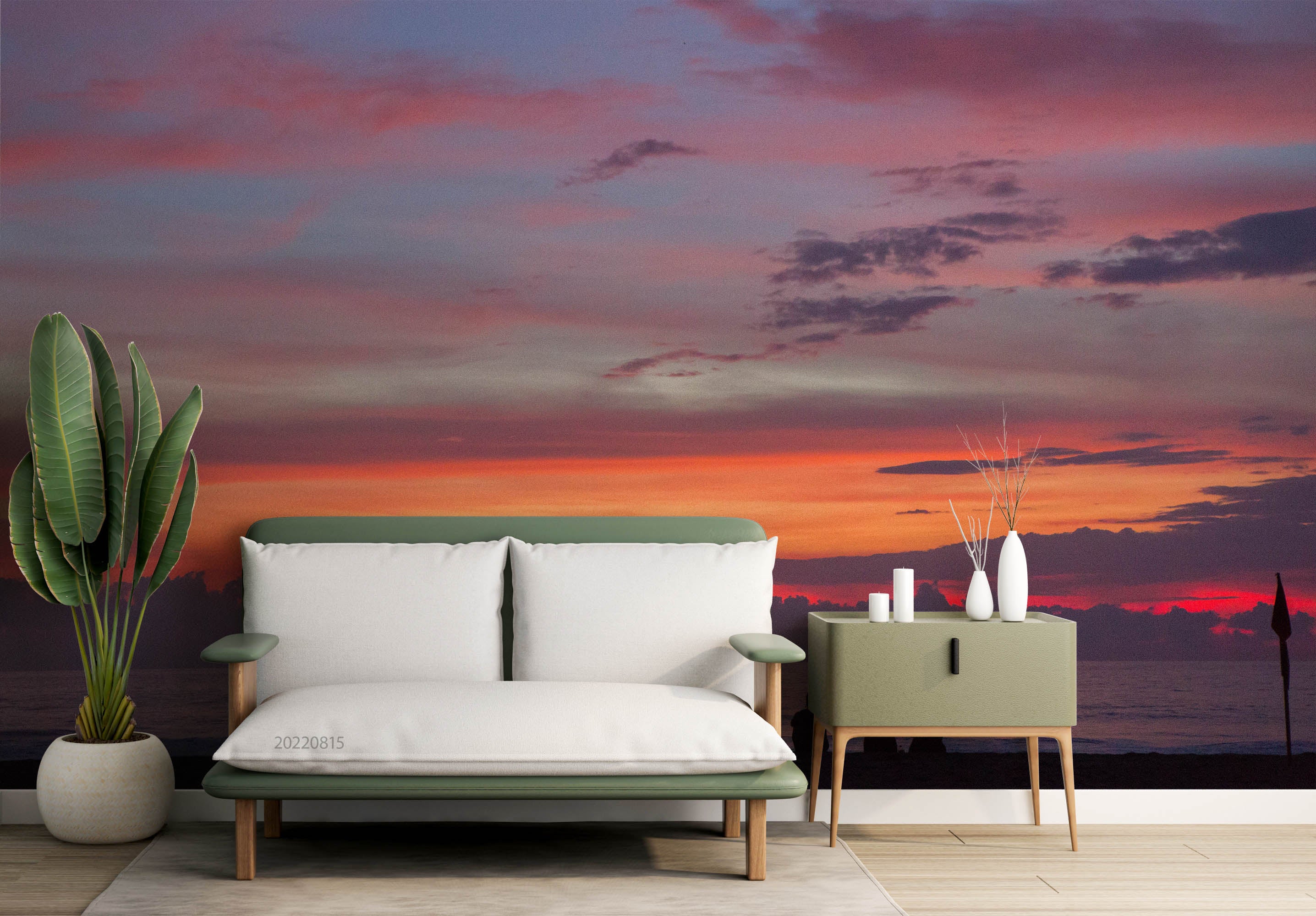 3D Seaside Tourist Watching Sunset Scenery Wall Mural Wallpaper GD 2878- Jess Art Decoration